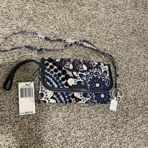 Vera Bradley Blue and Purple Floral Wristlet